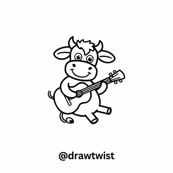 Cow Playing a Guitar