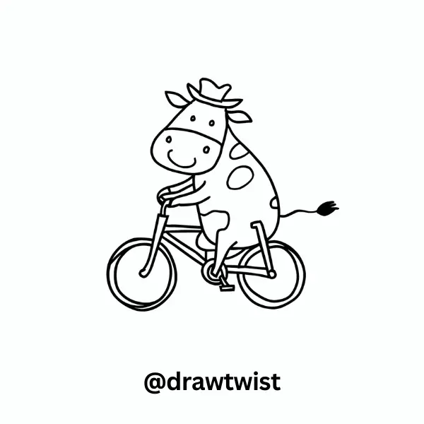 Cow Riding a Bike