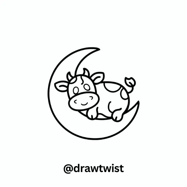 Cow Sleeping on a Crescent Moon