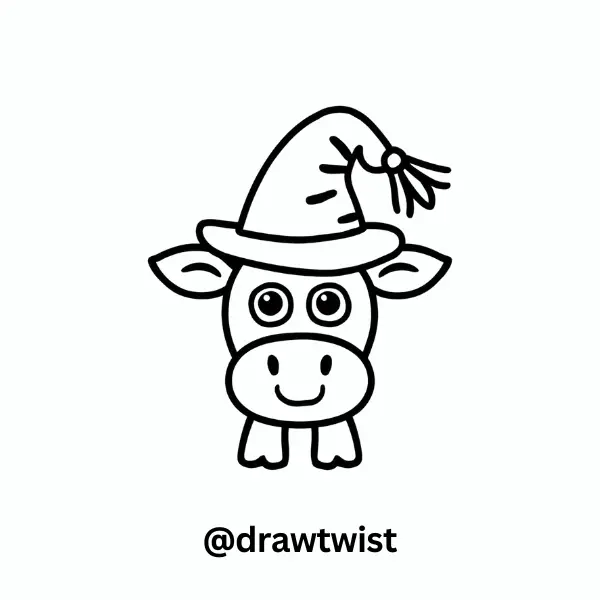 Cow Wearing a Wizard Hat