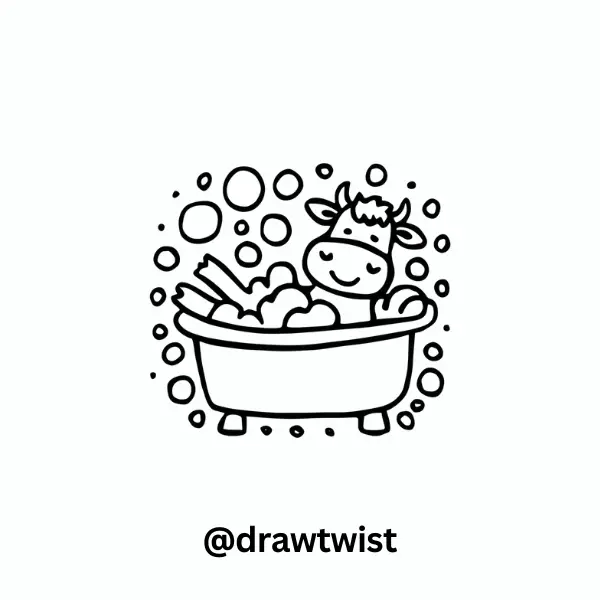 Cow in a Bubble Bath