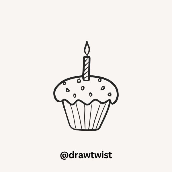 Cupcake with a Candle That Looks Like a Tiny Hat