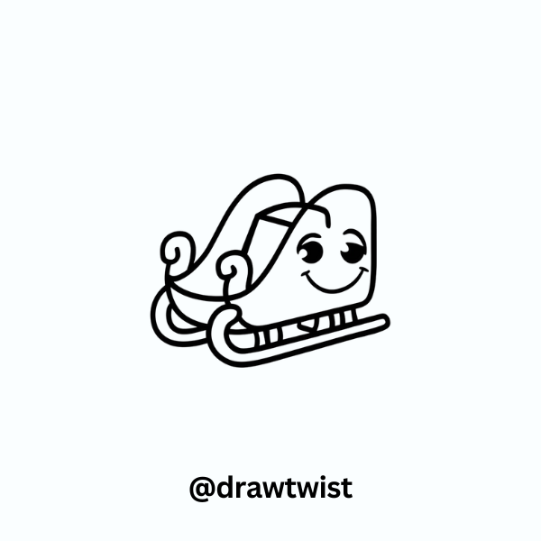 Cute Cartoon Sled with Rounded Edges