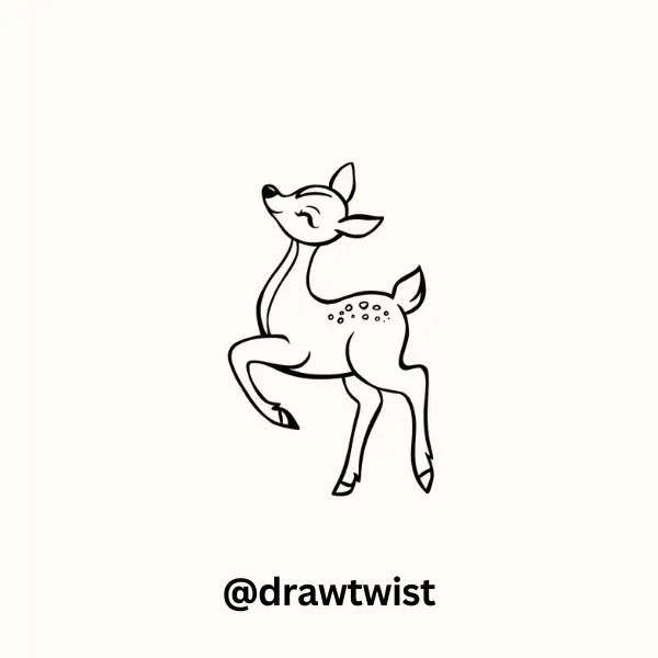 Deer Balancing on One Leg