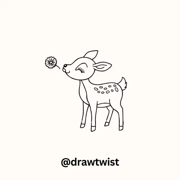Deer Blowing a Dandelion