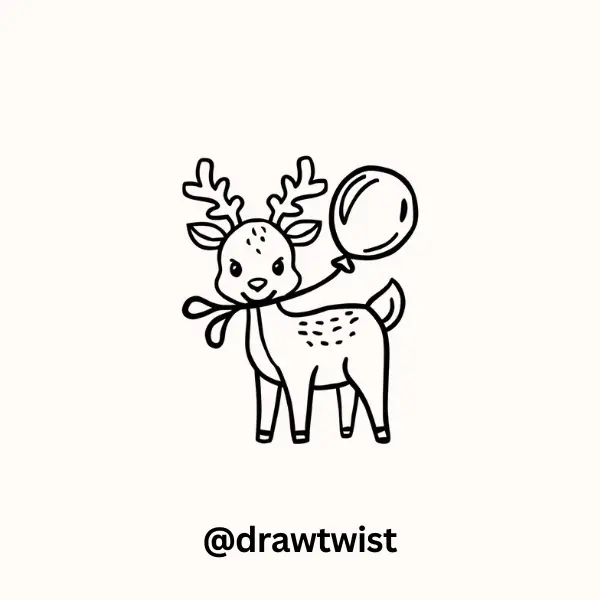 Deer Holding a Balloon