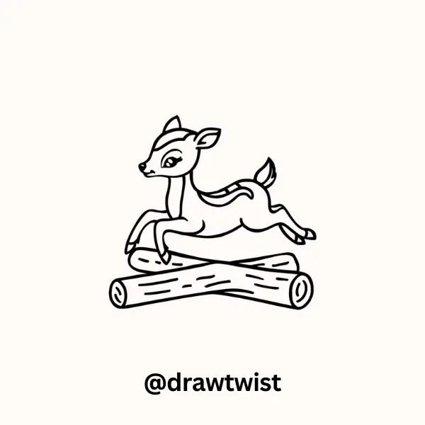 Deer Jumping Over a Log