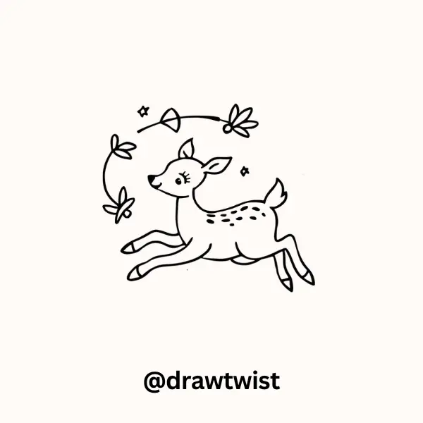 Deer Playing With Fireflies