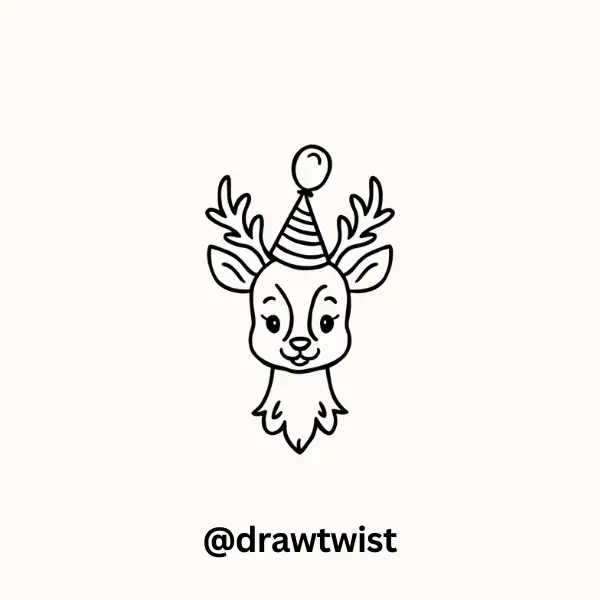 Deer Wearing a Party Hat