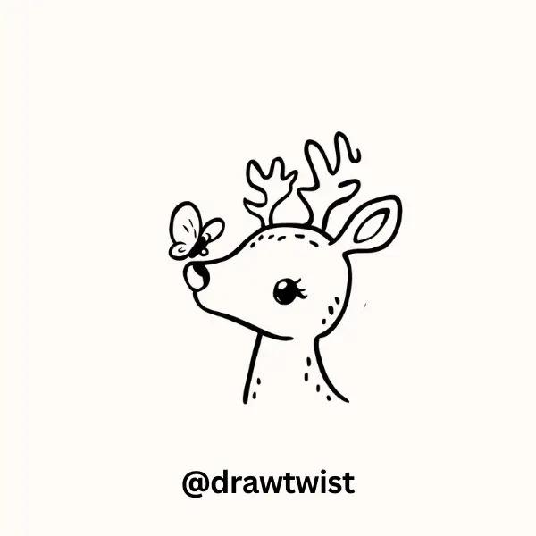 Deer With a Butterfly on Its Nose