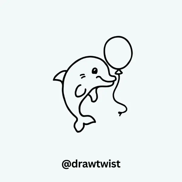 Dolphin Holding a Balloon