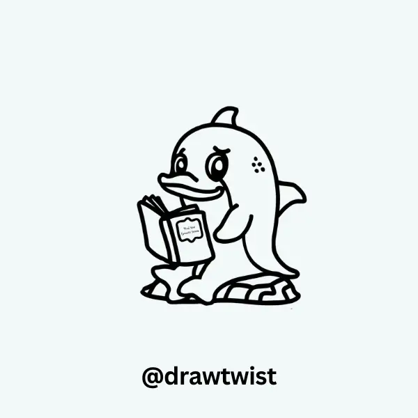 Dolphin Reading a Book