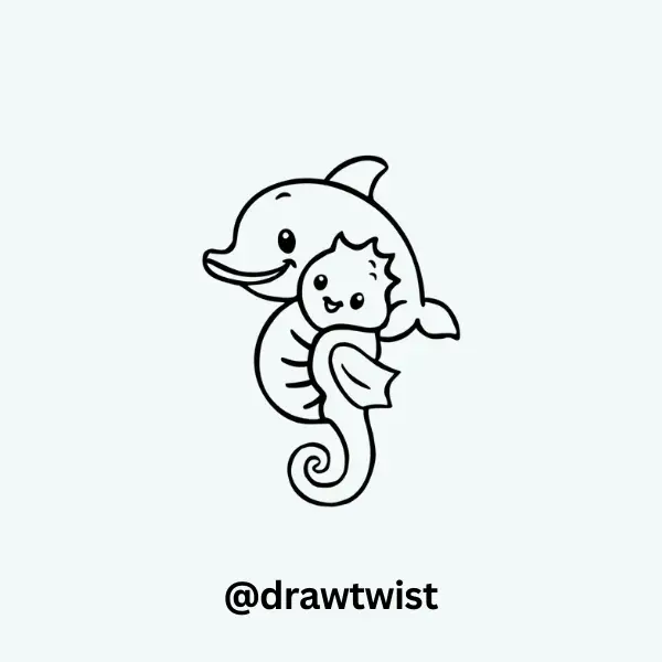 Dolphin Riding a Seahorse