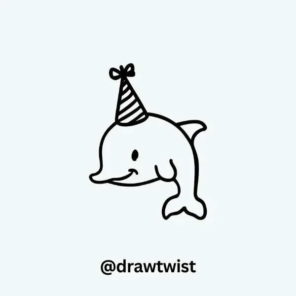 Dolphin Wearing a Party Hat