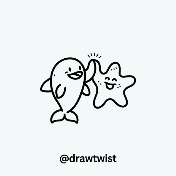 Dolphin and Starfish High-Five