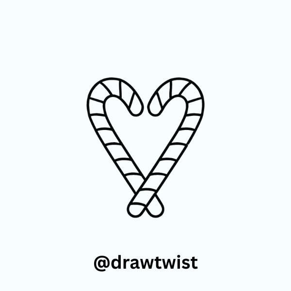 Double Candy Cane Heart