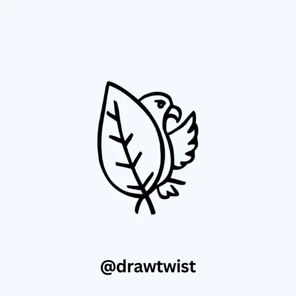 Eagle Hiding Behind a Leaf