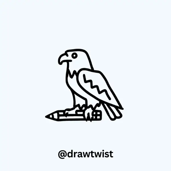 Eagle Holding a Pencil