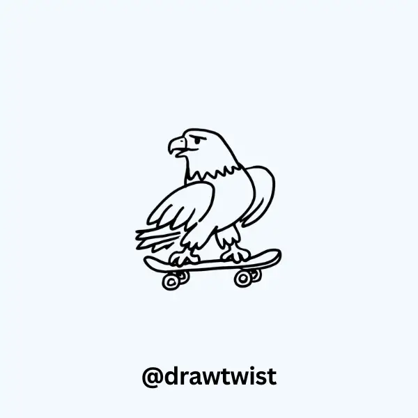 Eagle Riding a Skateboard