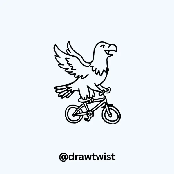 Eagle Riding a Tiny Bicycle
