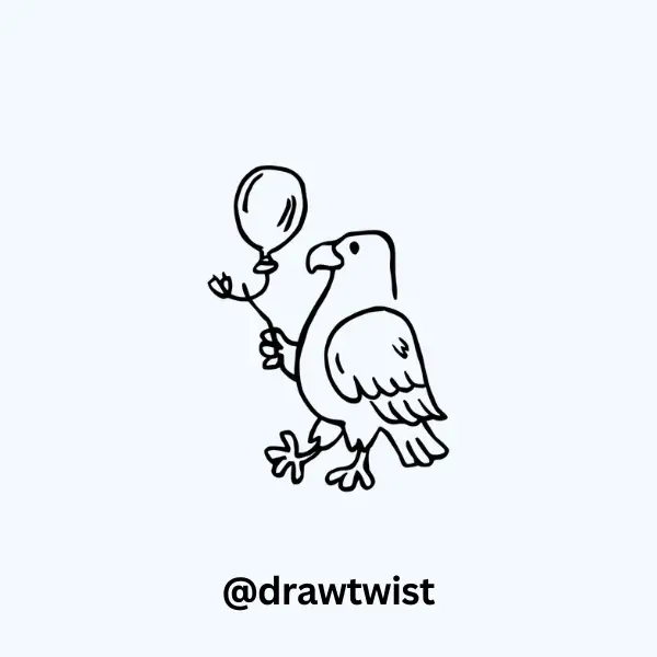 Eagle With a Balloon Tied to Its Foot