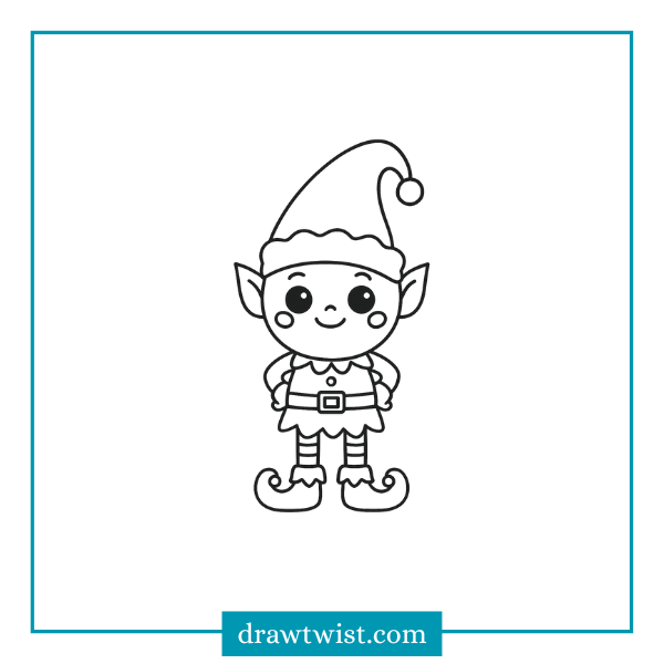 Step 7: Draw the Legs and Elf Shoes