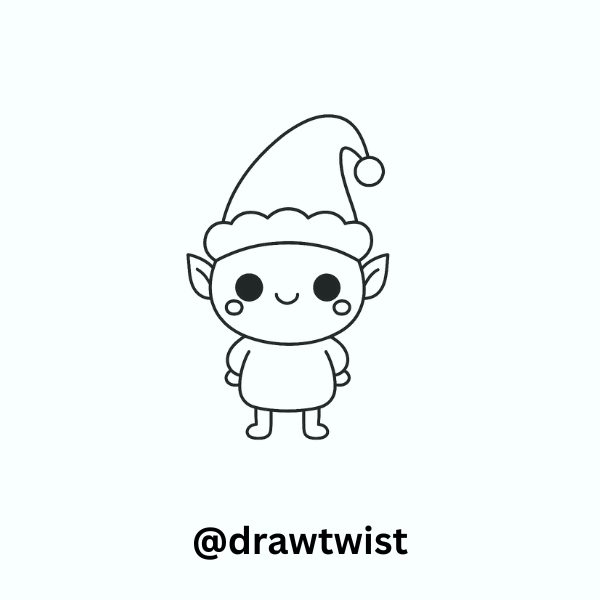 How to Draw a Kawaii Christmas Elf (Super Cute Version)
