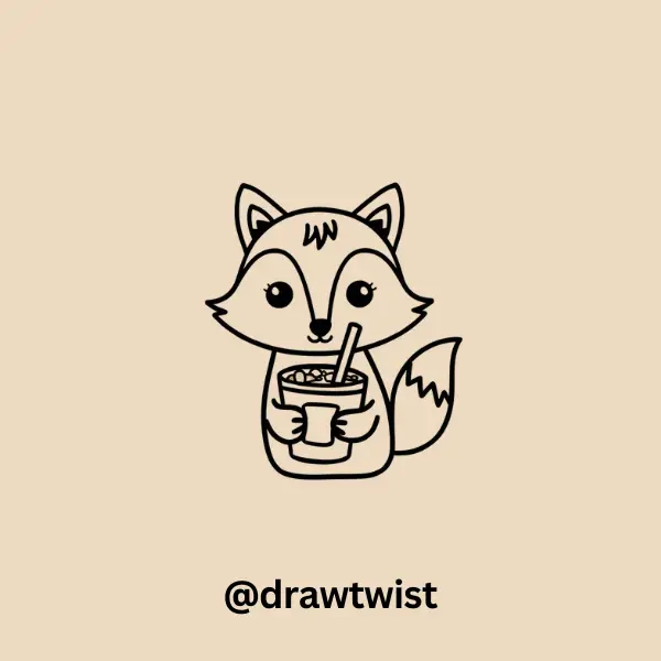 Fox Holding A Cup