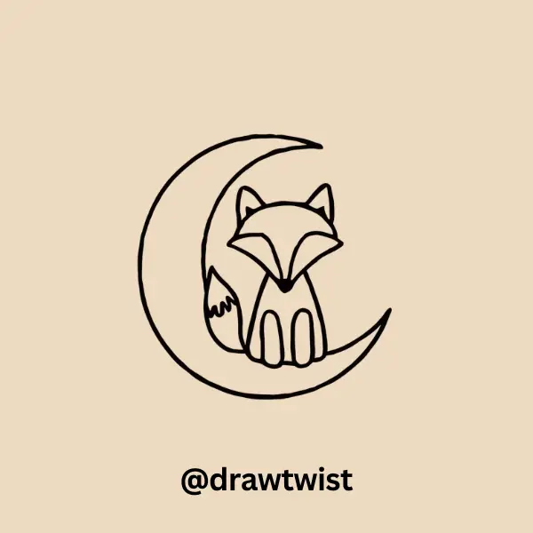 Fox Sitting On A Crescent Moon