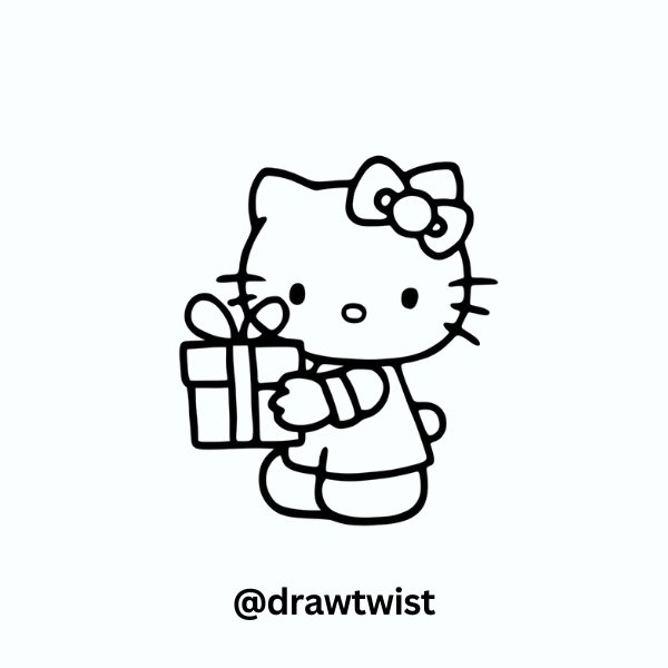 Hello Kitty Holding a Gift