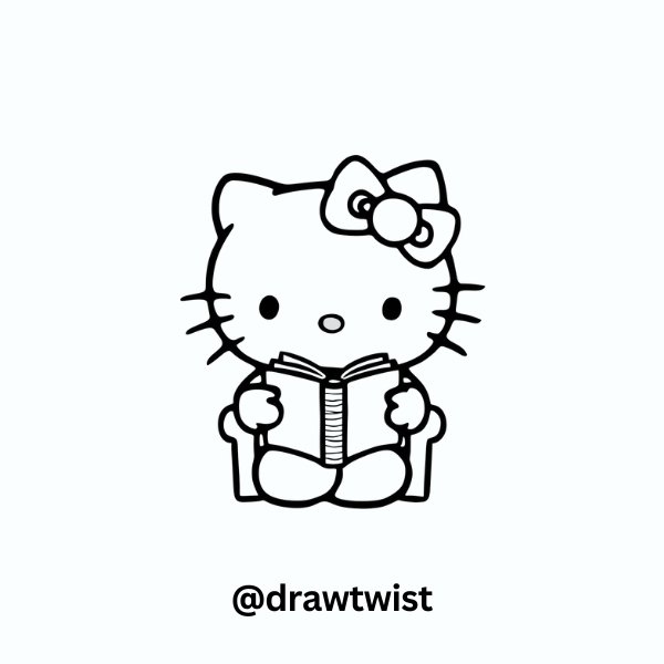 Hello Kitty Reading a Book