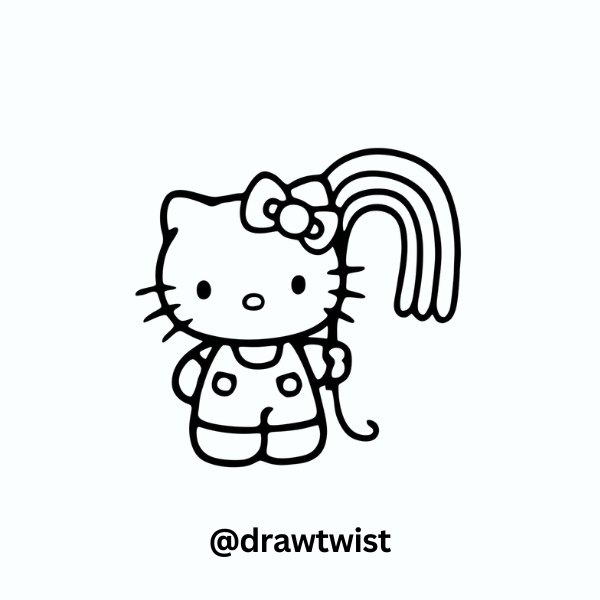 Hello Kitty with Rainbow Balloon