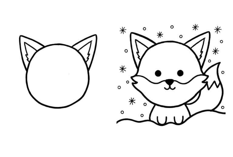 How to Draw Fox in Snow