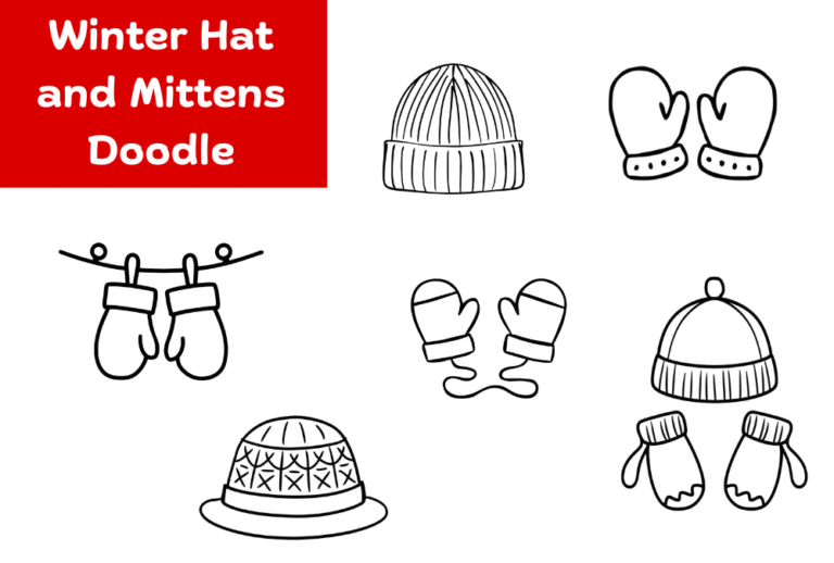 Winter Hat and Mittens Doodle