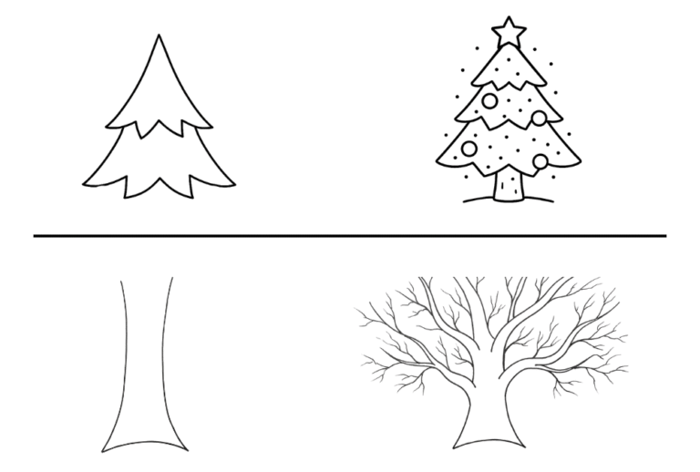 How to Draw Pine Tree and Winter Tree