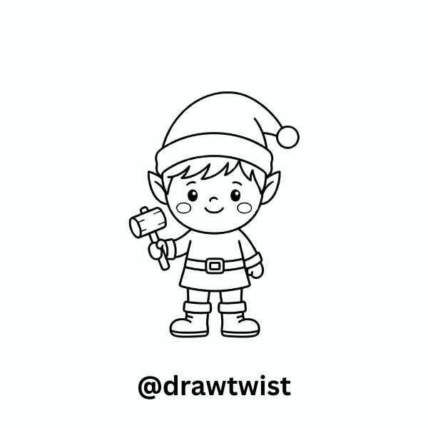 How to Draw a Boy Christmas Elf