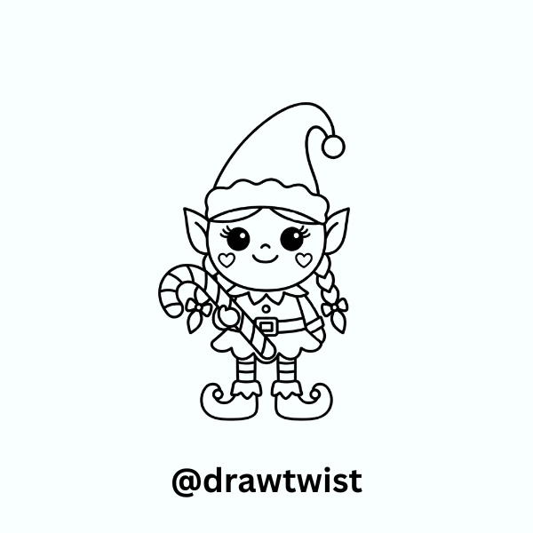 How to Draw a Girl Christmas Elf