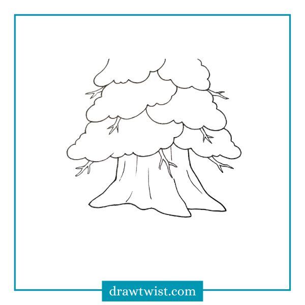How to Draw a Snow-Covered Winter Tree