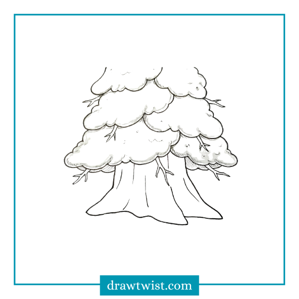 How to Draw a Snow-Covered Winter Tree