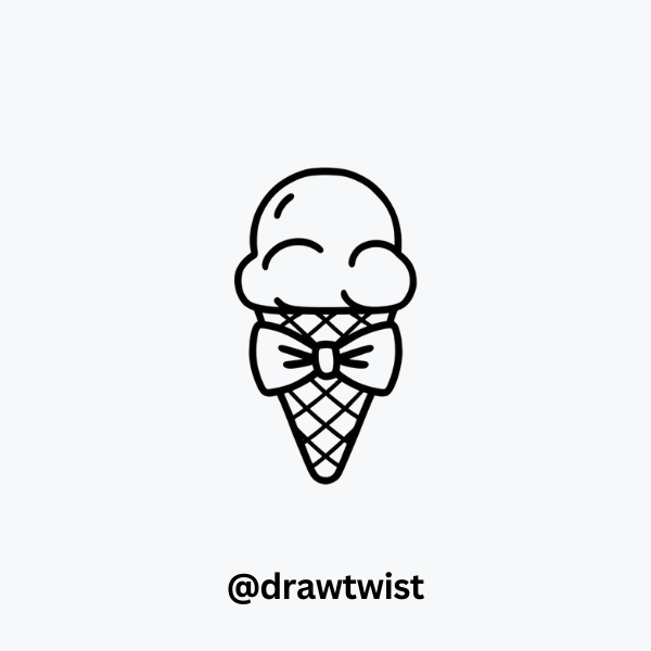 Ice Cream Cone with Bow Tie