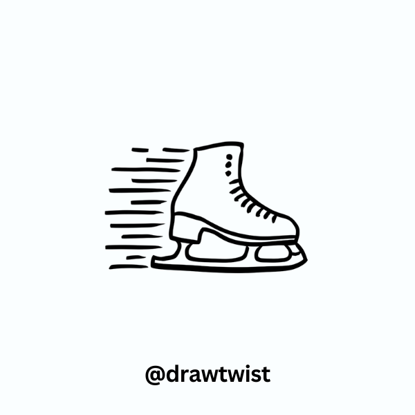 Ice Skate in Motion (Speed Lines)