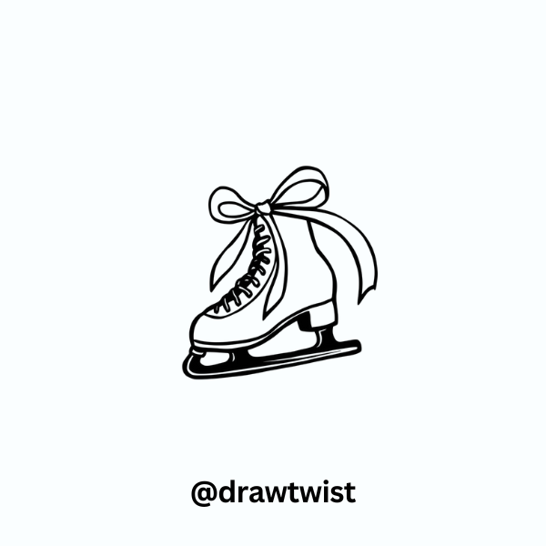 Ice Skate with Ribbon Laces