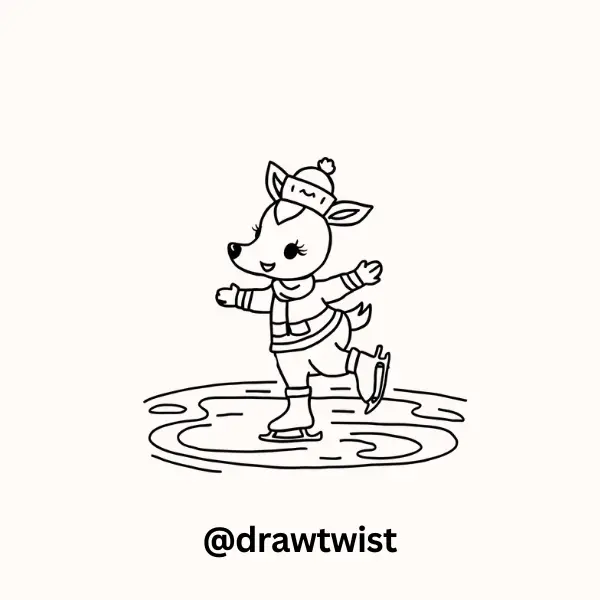 Ice Skating Deer