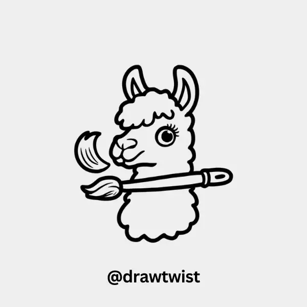 Llama Holding a Paintbrush