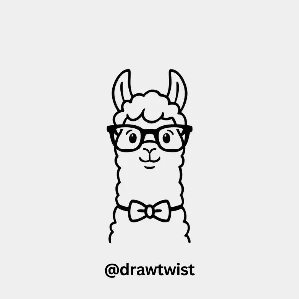 Llama Wearing Glasses and Bowtie