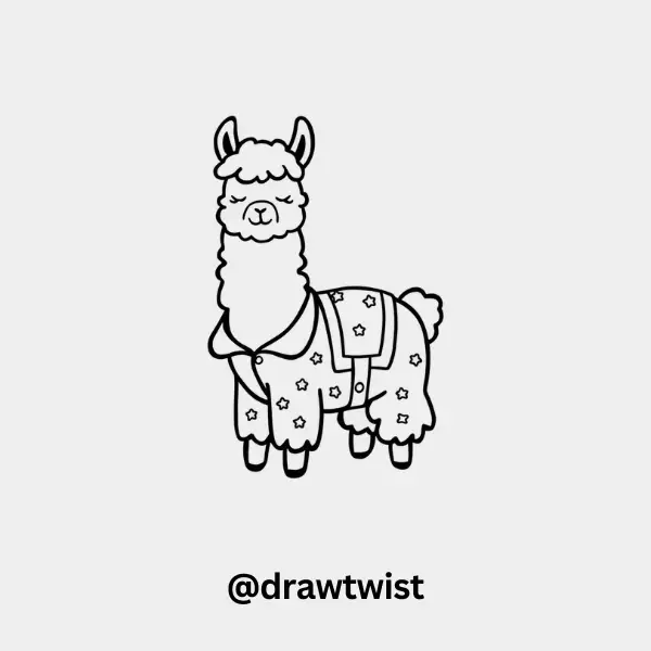 Llama Wearing Starry Pajamas