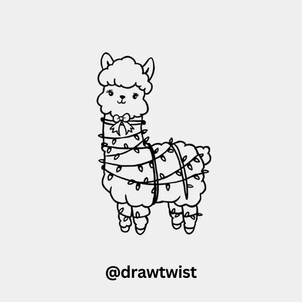 Llama Wrapped in Fairy Lights