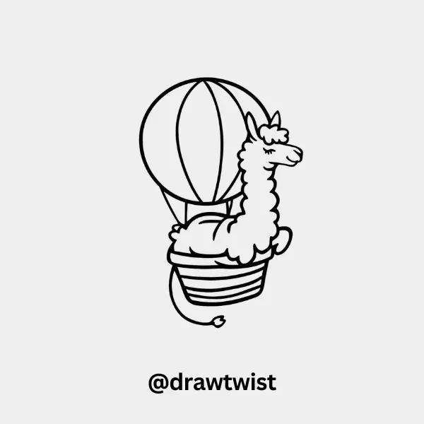 Llama in a Hot Air Balloon
