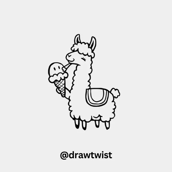 Llama with Ice Cream Cone