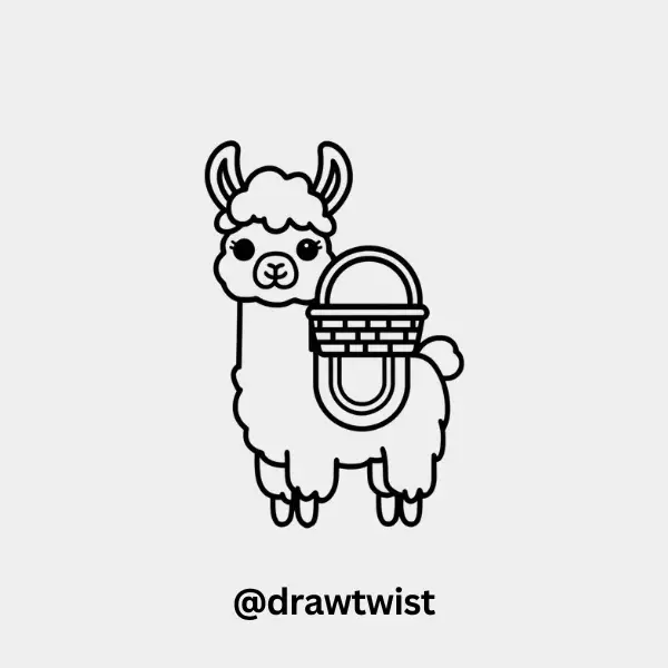 Llama with a Picnic Basket